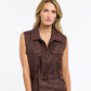 Perry Linen Vest - Chocolate