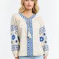 Daisy Cross Shirt - Beige