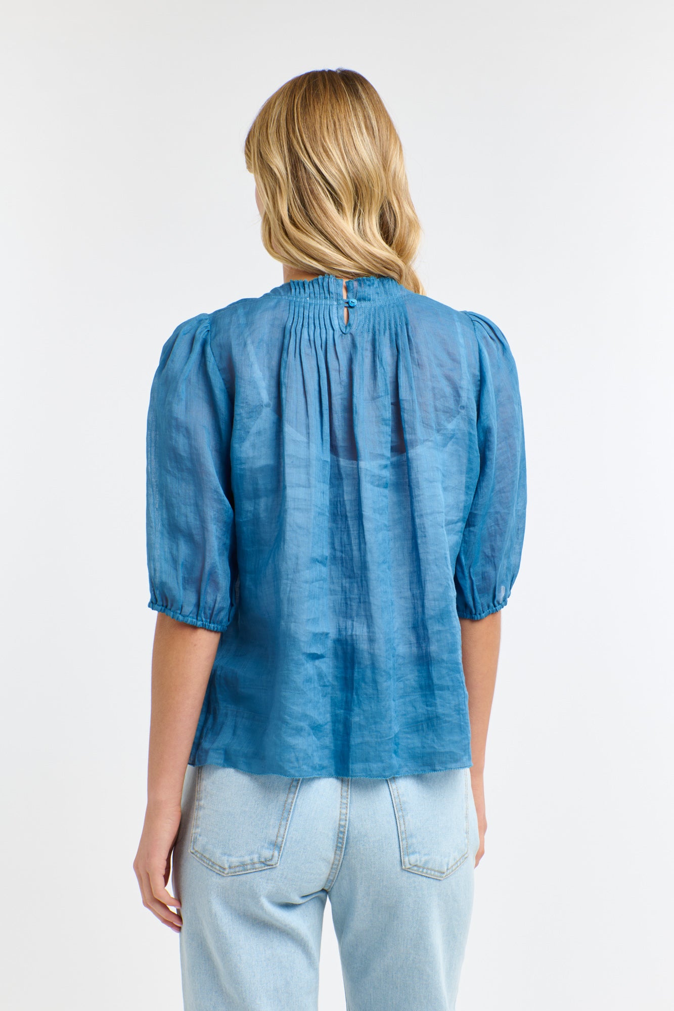 Ariel Pintuck Top - Denim