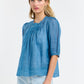 Ariel Pintuck Top - Denim