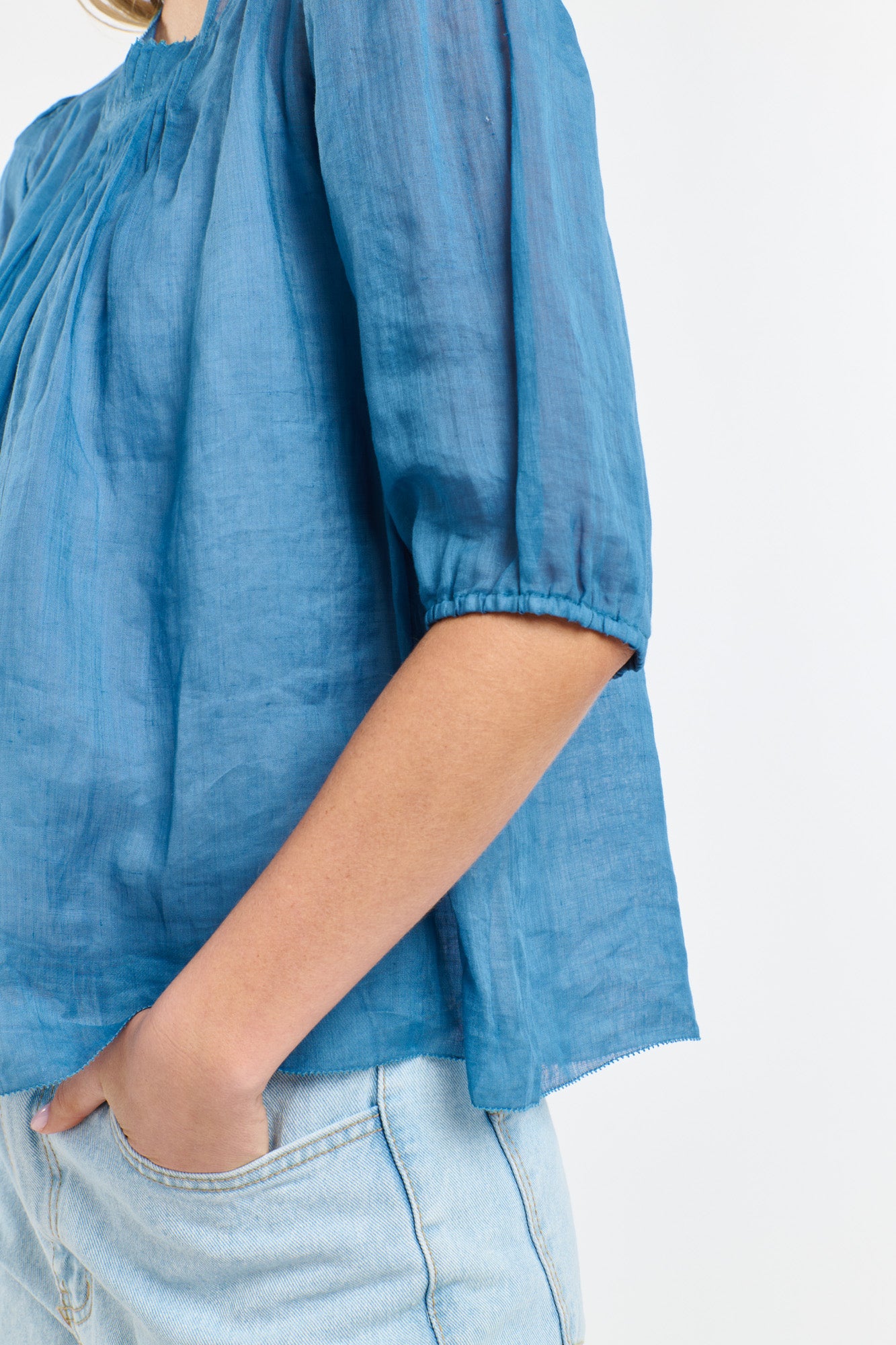 Ariel Pintuck Top - Denim