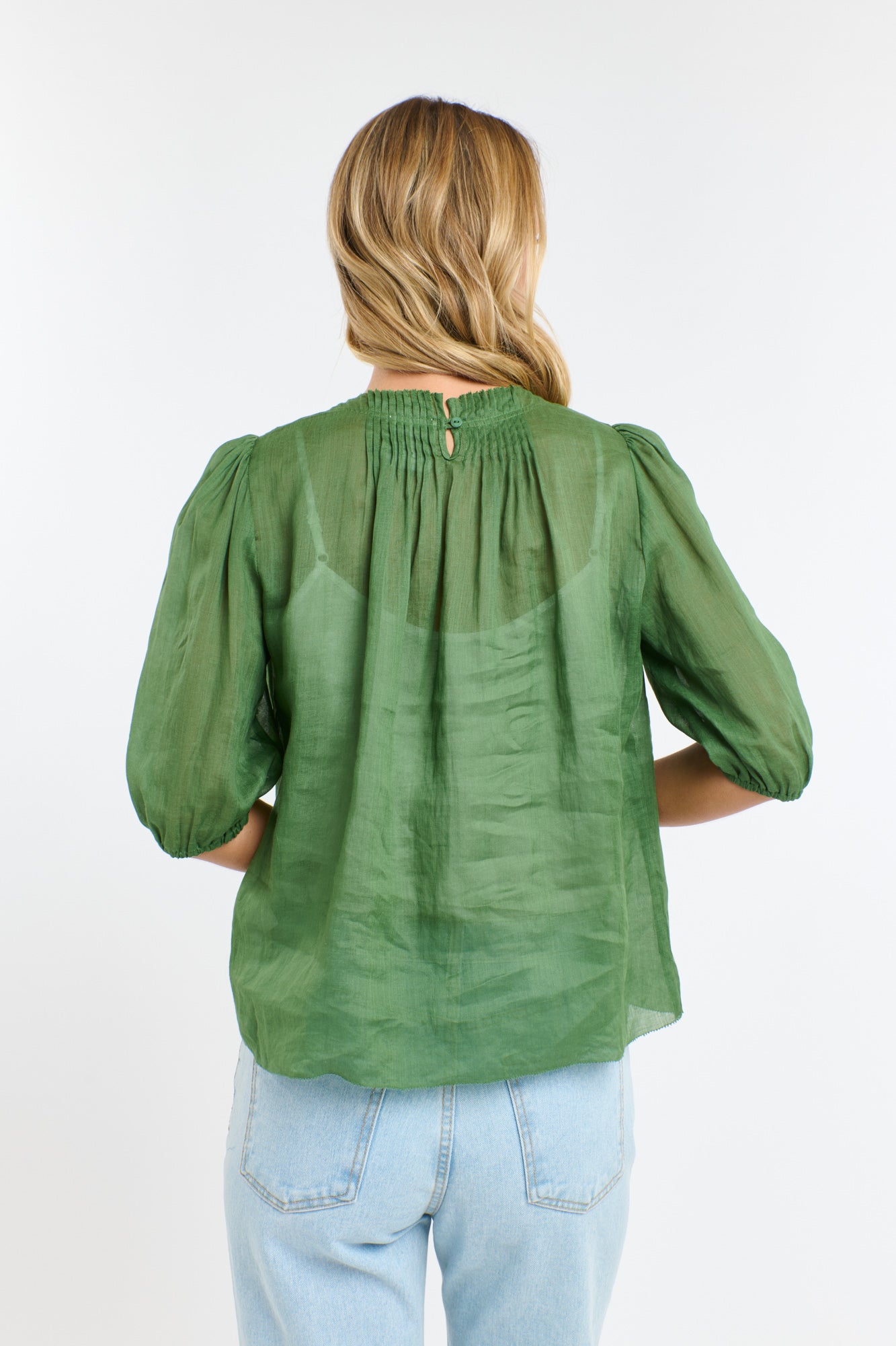 Ariel Pintuck Top - Kelly Green