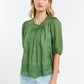 Ariel Pintuck Top - Kelly Green