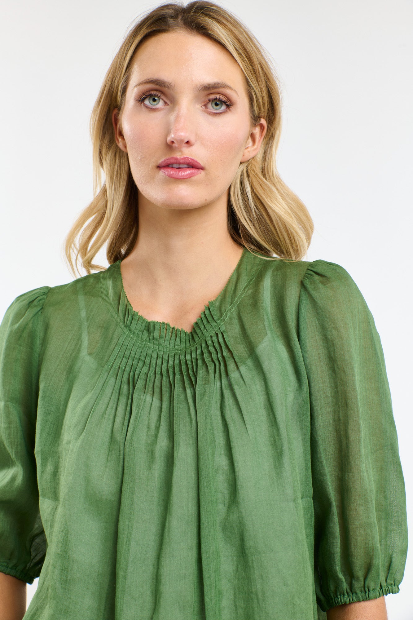 Ariel Pintuck Top - Kelly Green