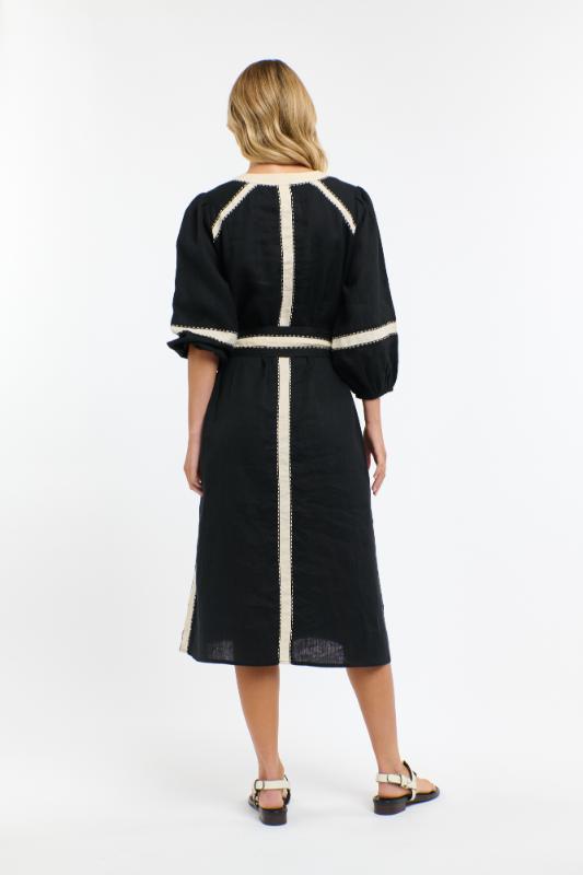 Carolyn Resort Dress - Black & Natural