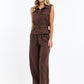 Perry Linen Vest - Chocolate