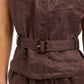 Perry Linen Vest - Chocolate