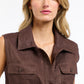 Perry Linen Vest - Chocolate