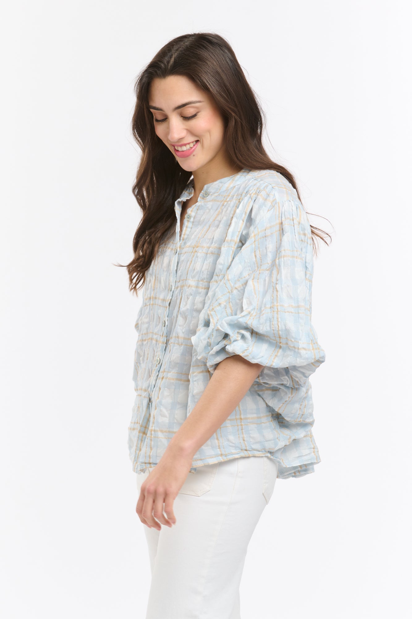 Freida Check - Sky Blue