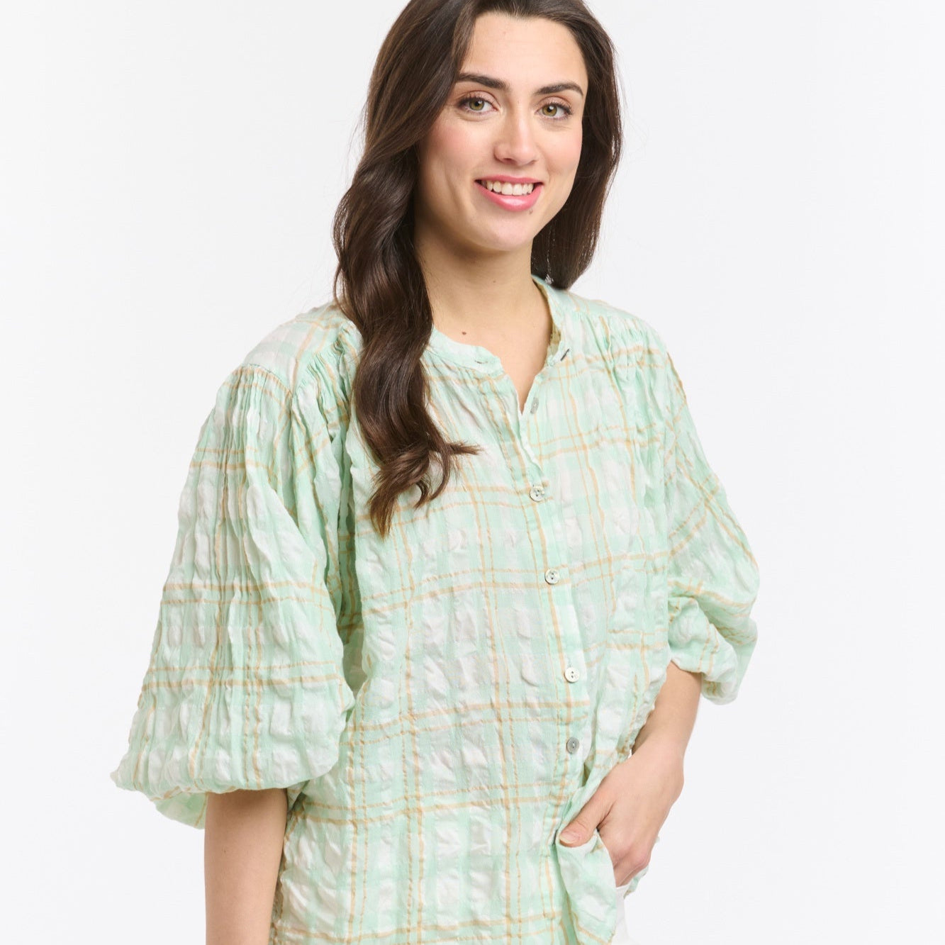 Freida Check - Mint