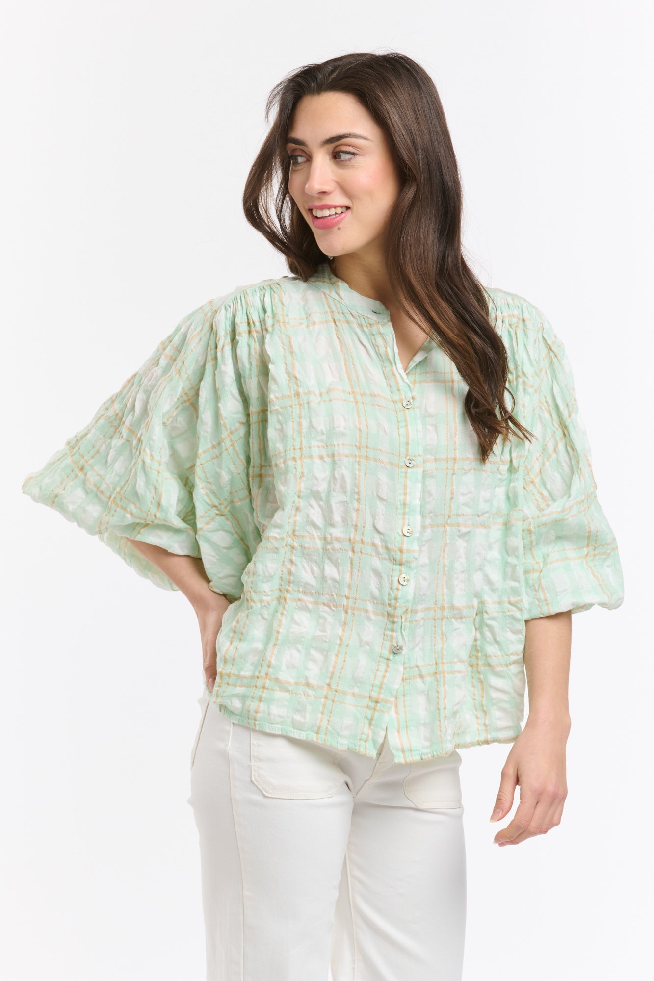 Freida Check - Mint