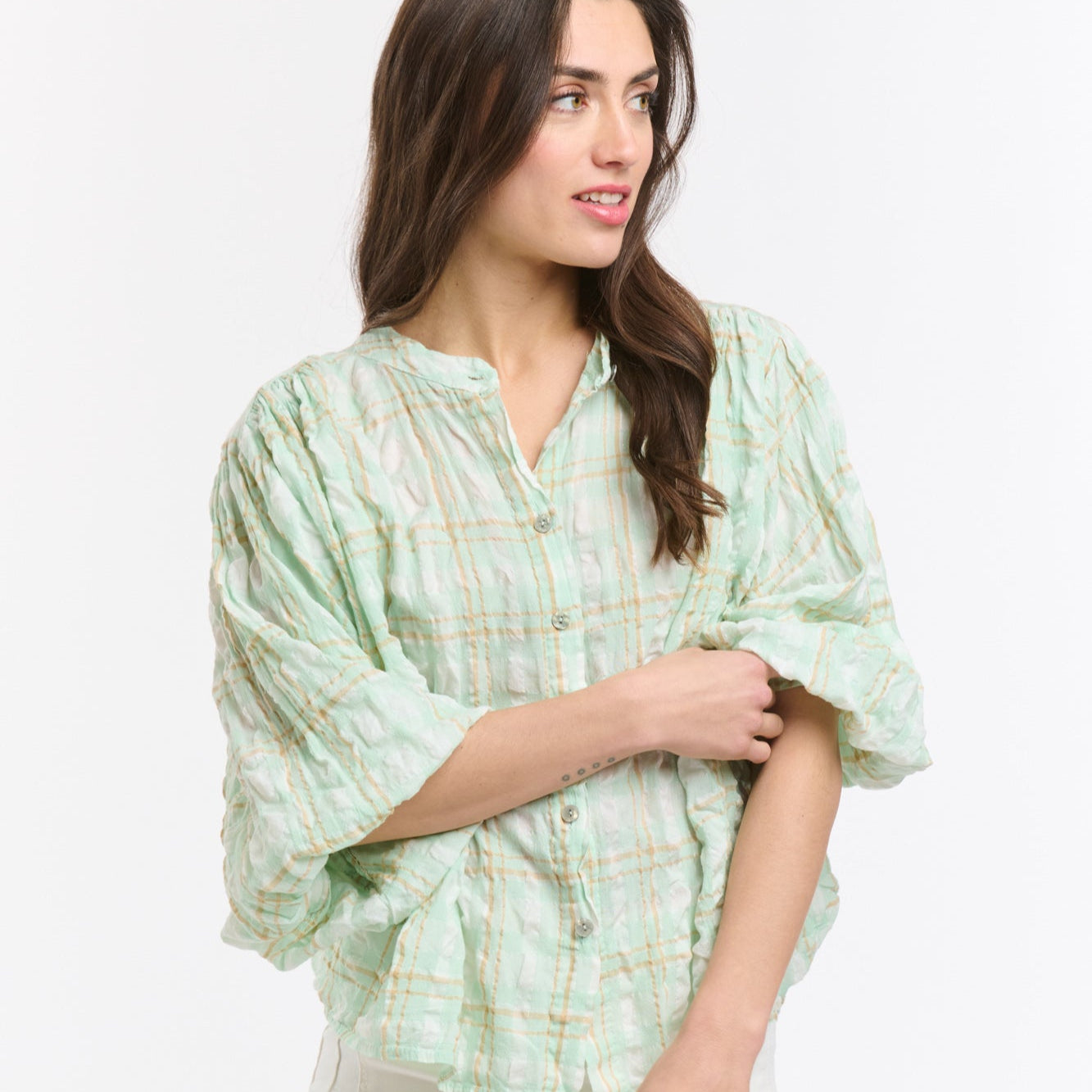 Freida Check - Mint