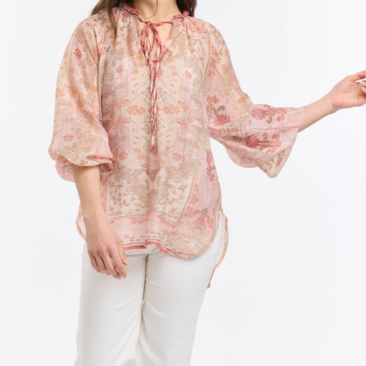 Emily Ruffle Collar Shirt - Rose