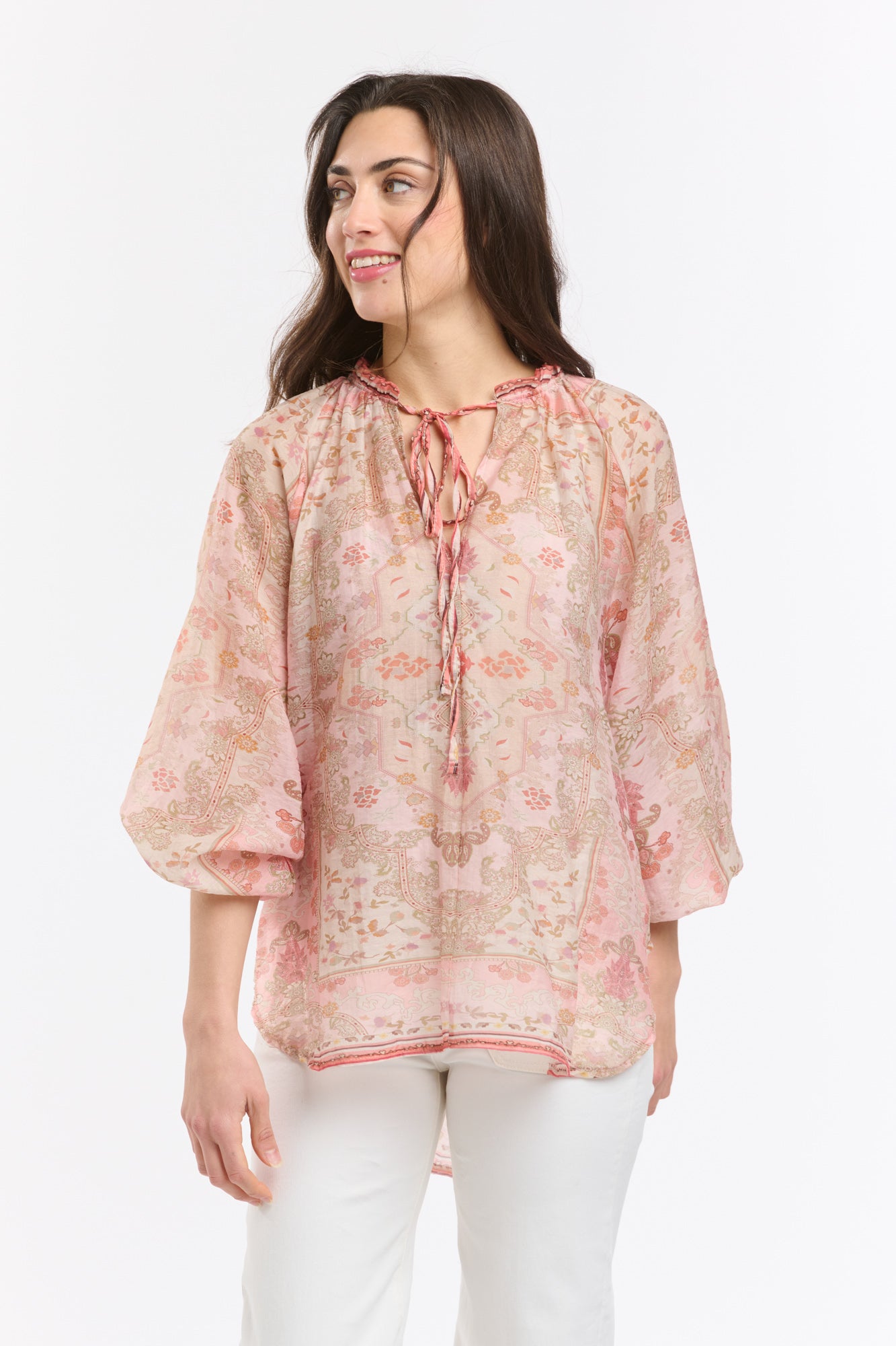 Emily Ruffle Collar Shirt - Rose