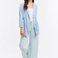 Ticking Slouch Jacket - Celeste