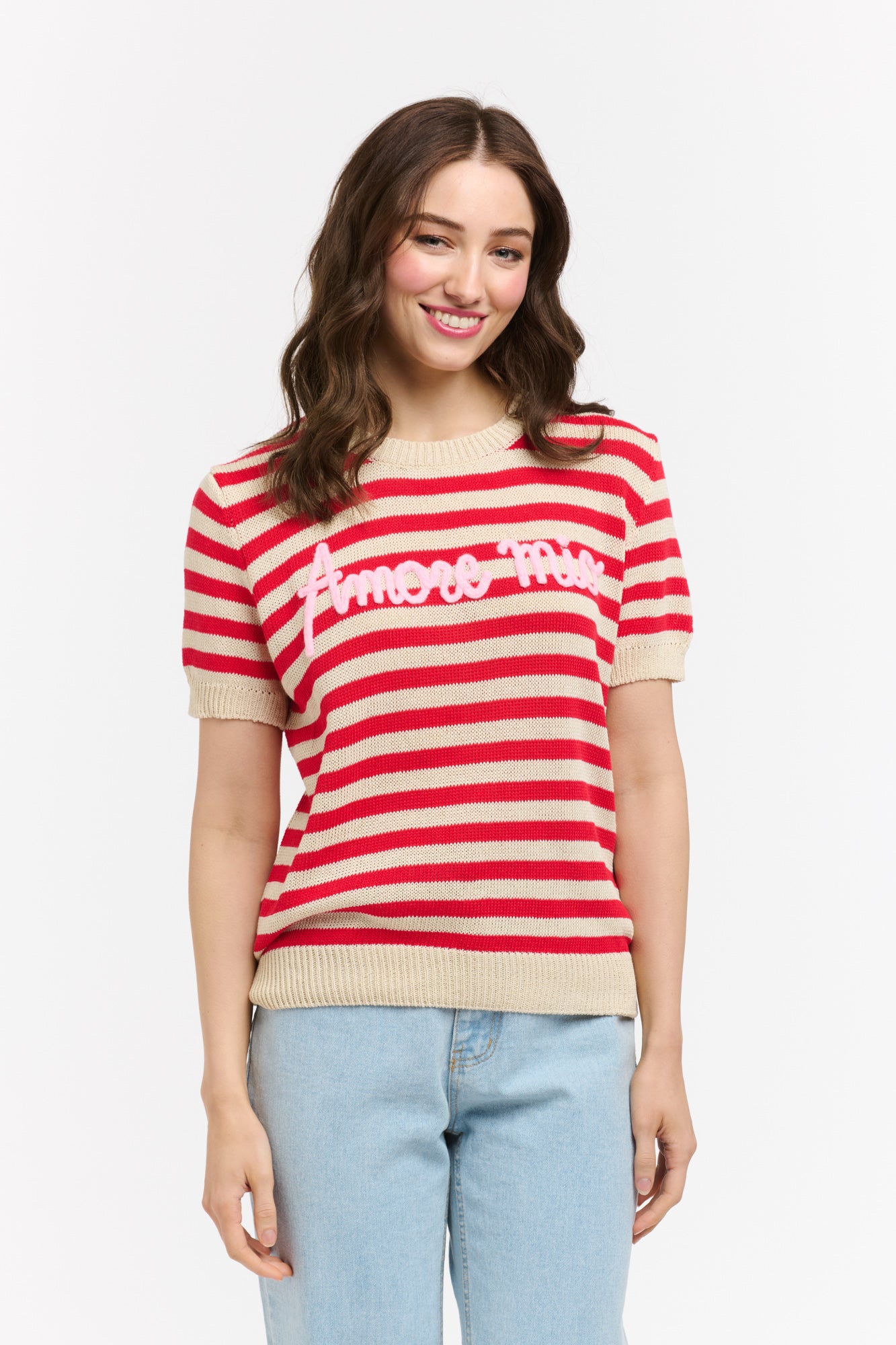 Amore Striped Sweater - Red