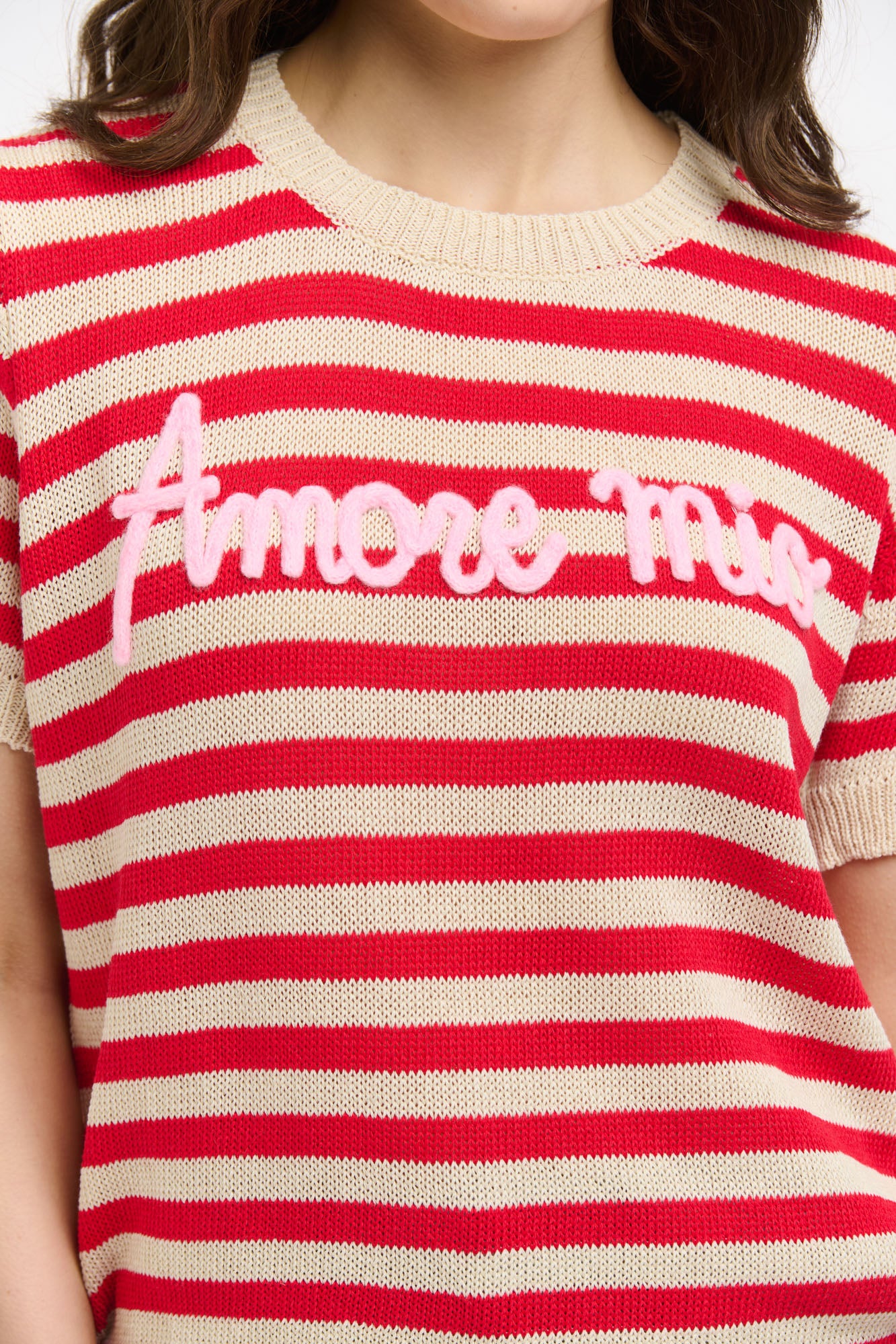 Amore Striped Sweater - Red