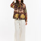 Tasha Flowers Bow Neck Shirt - Brown