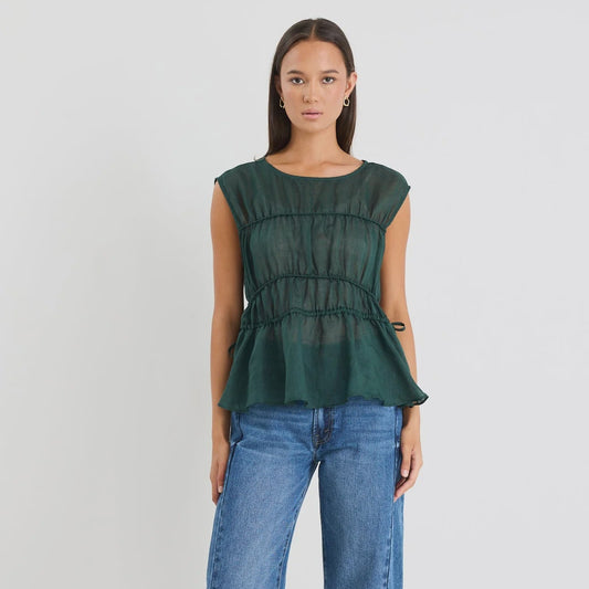 Context Forest Ramie Relaxed Sleeveless Top