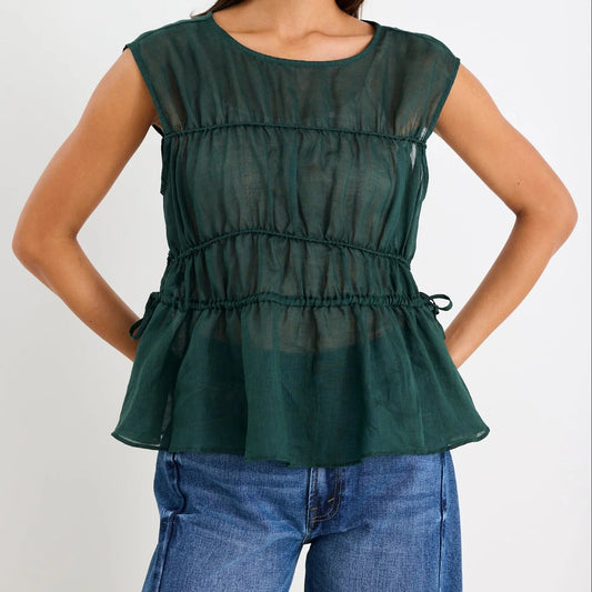 Context Forest Ramie Relaxed Sleeveless Top
