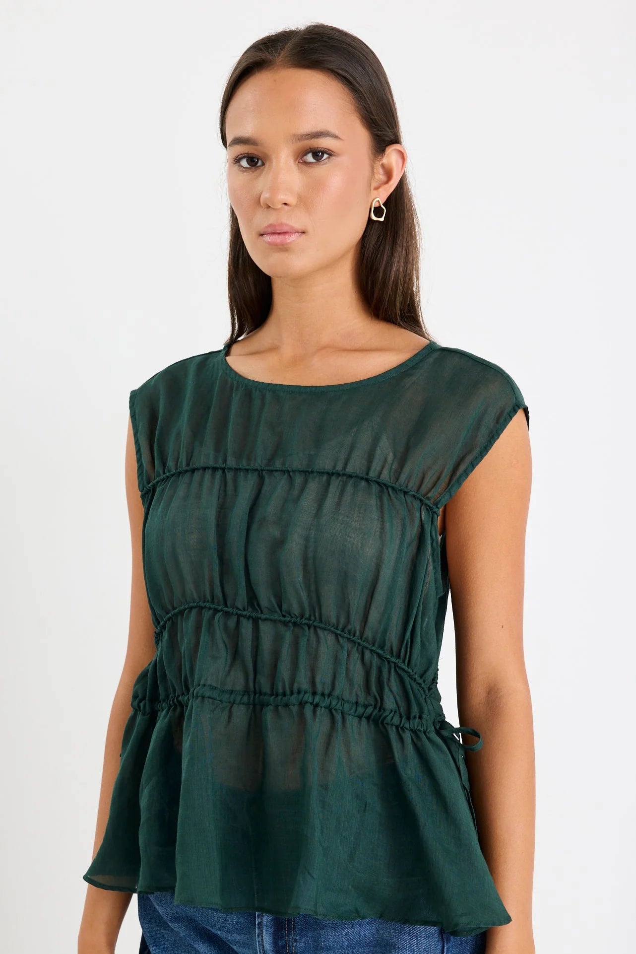 Context Forest Ramie Relaxed Sleeveless Top