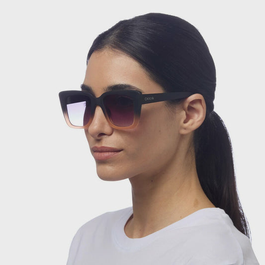 Elba Sunglasses - Black & Shaded Rose Frame