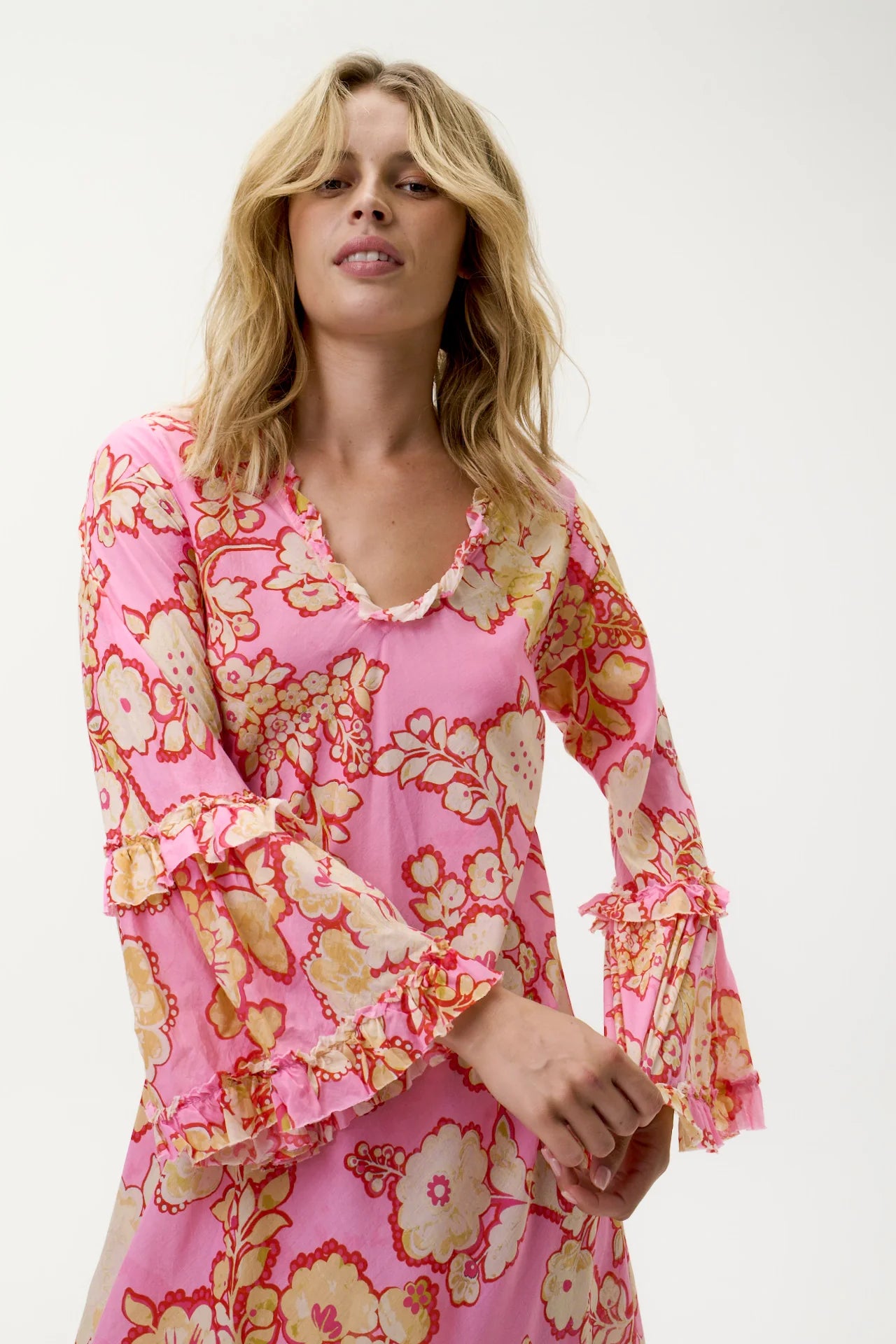 Long Indi-Coral Bay-Cotton-Pink Dress