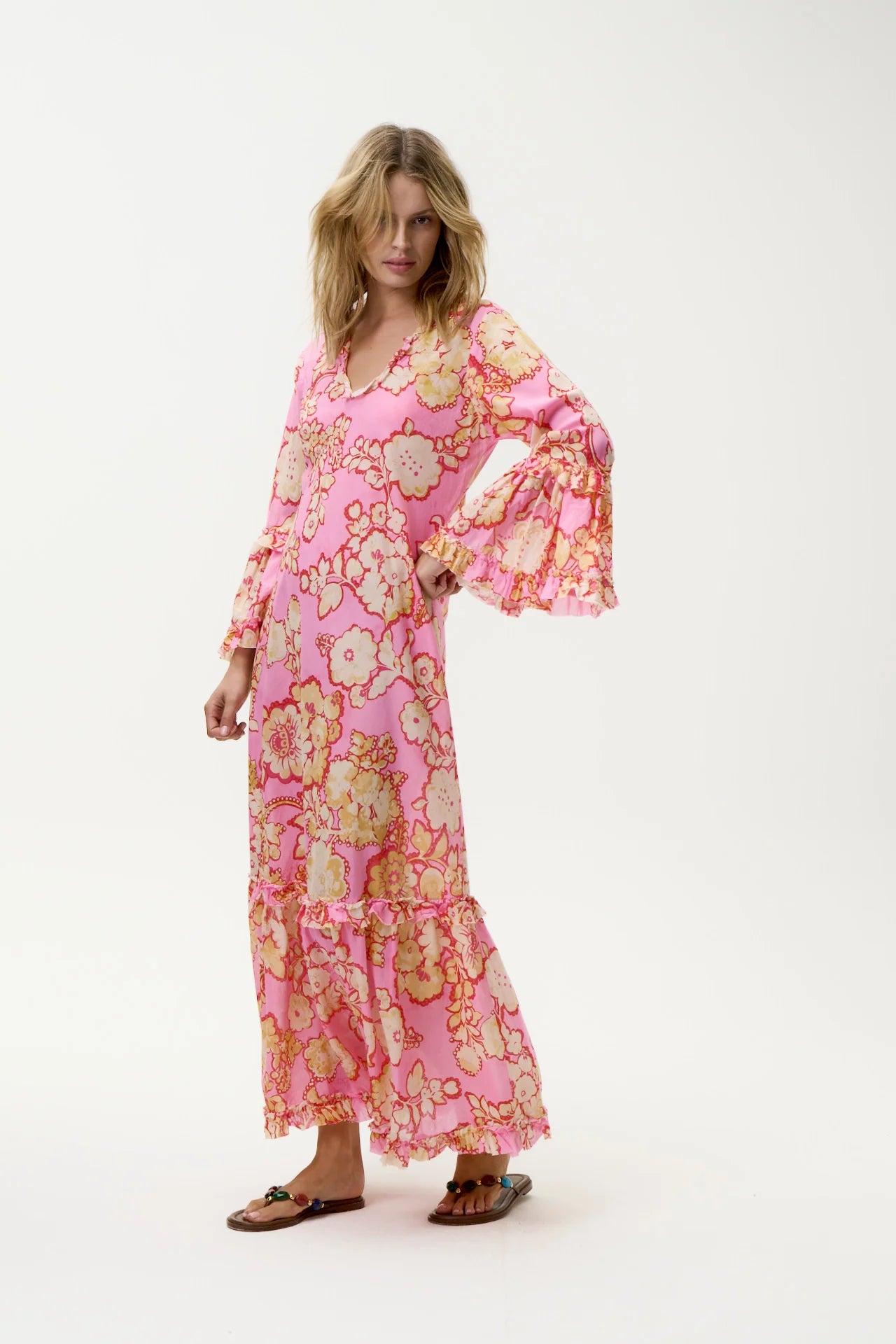 Long Indi-Coral Bay-Cotton-Pink Dress