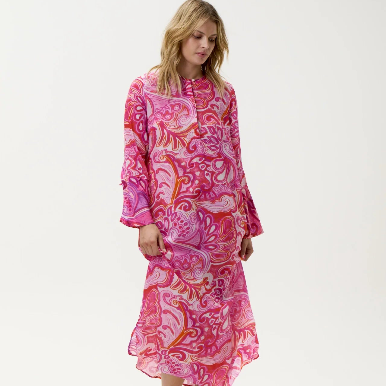 Long Genie Pink Swirl Dress