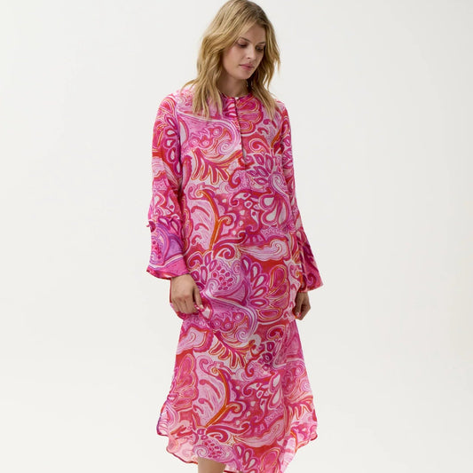 Long Genie Pink Swirl Dress