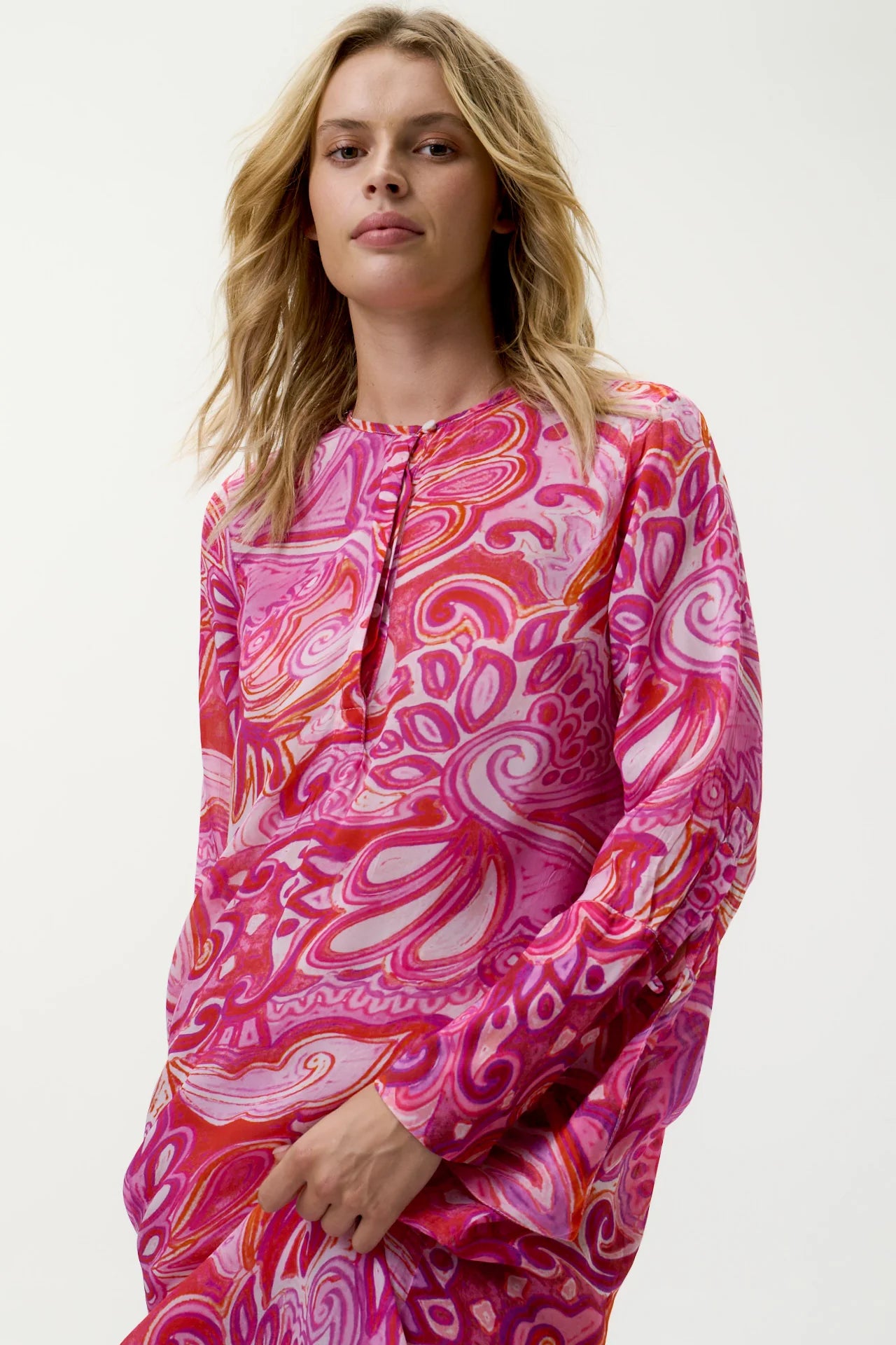 Long Genie Pink Swirl Dress