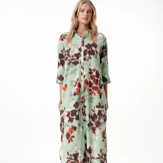 Long Daisy Pistachio Dress
