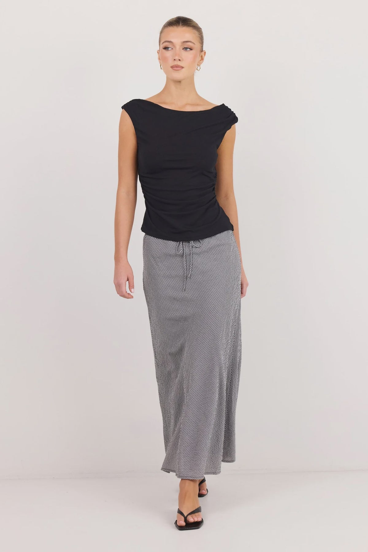Summit Tie Waist Bias Maxi Skirt