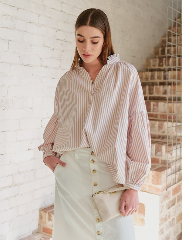 Kell Shirt Beige Stripe