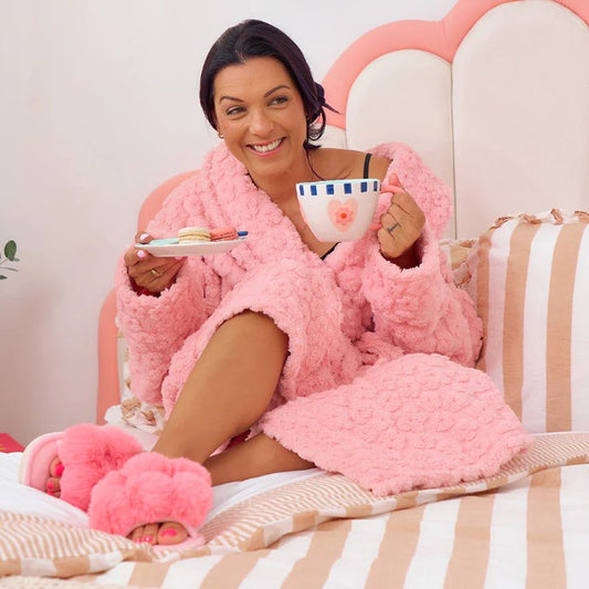 Cosy Luxe Embossed Flower Bath Robe
