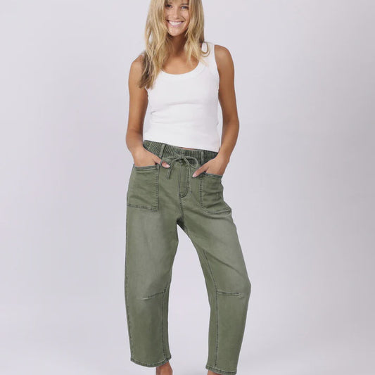 Leo Barrel Jeans - Khaki