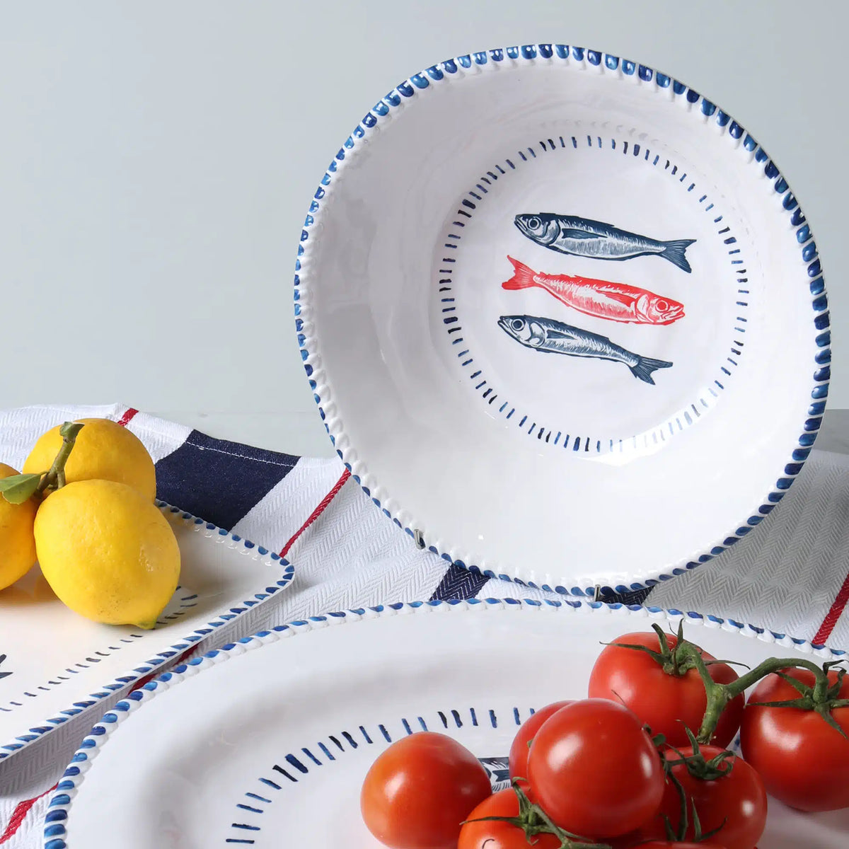 Melamine Nautical Oval Platter 48cm