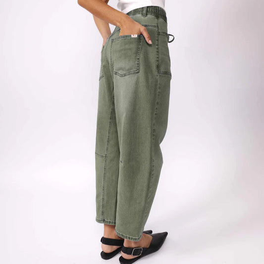 Leo Barrel Jeans - Khaki