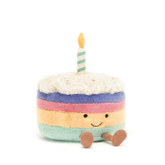 Jellycats Amuseables Rainbow Birthday Cake
