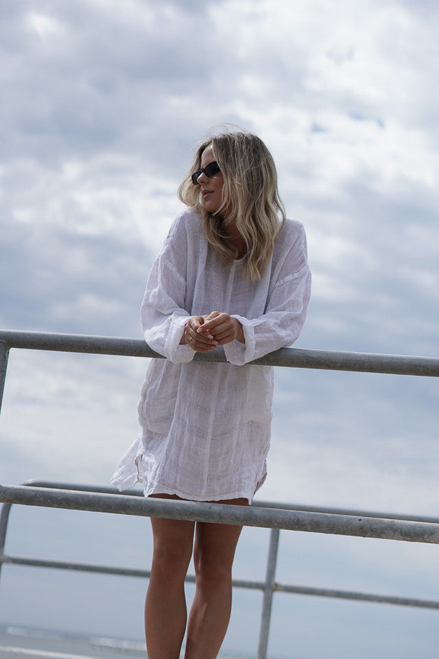 Abbey One Pocket Tunic White