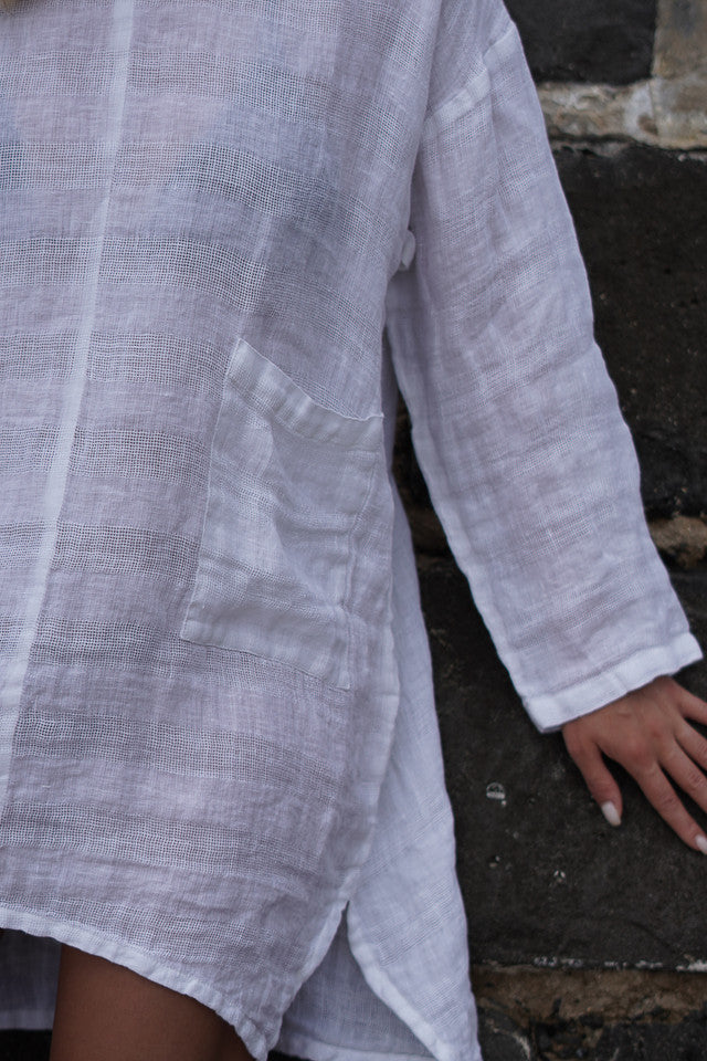 Abbey One Pocket Tunic White
