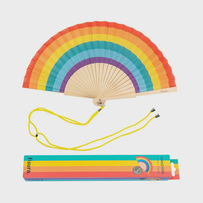 Hand Fan with Gift Box - Rainbow