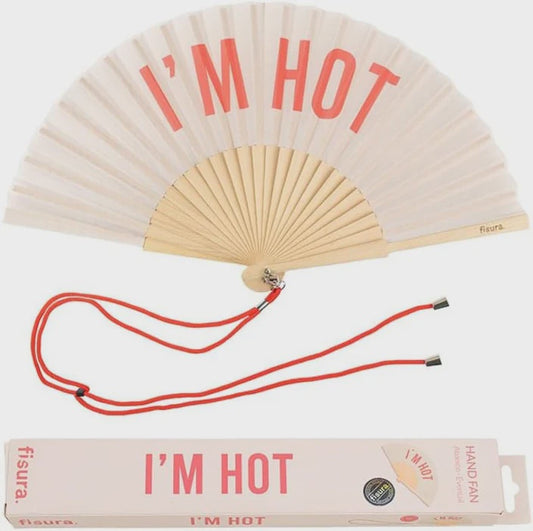 Hand Fan with Gift Box - I'm Hot Beige