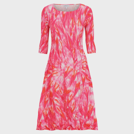 3/4 Sleeve Smash Pocket Dress - Pink Comets