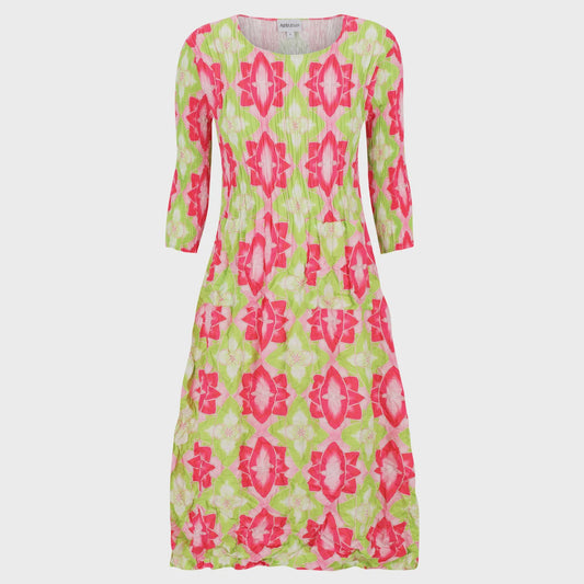 3/4 Sleeve Smash Pocket Dress - Protea