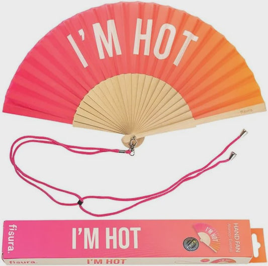 Hand Fan with Gift Box -  I'm Hot Pink & Orange