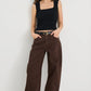 Varsity Forward Seam Barrel Jeans / Chocolate
