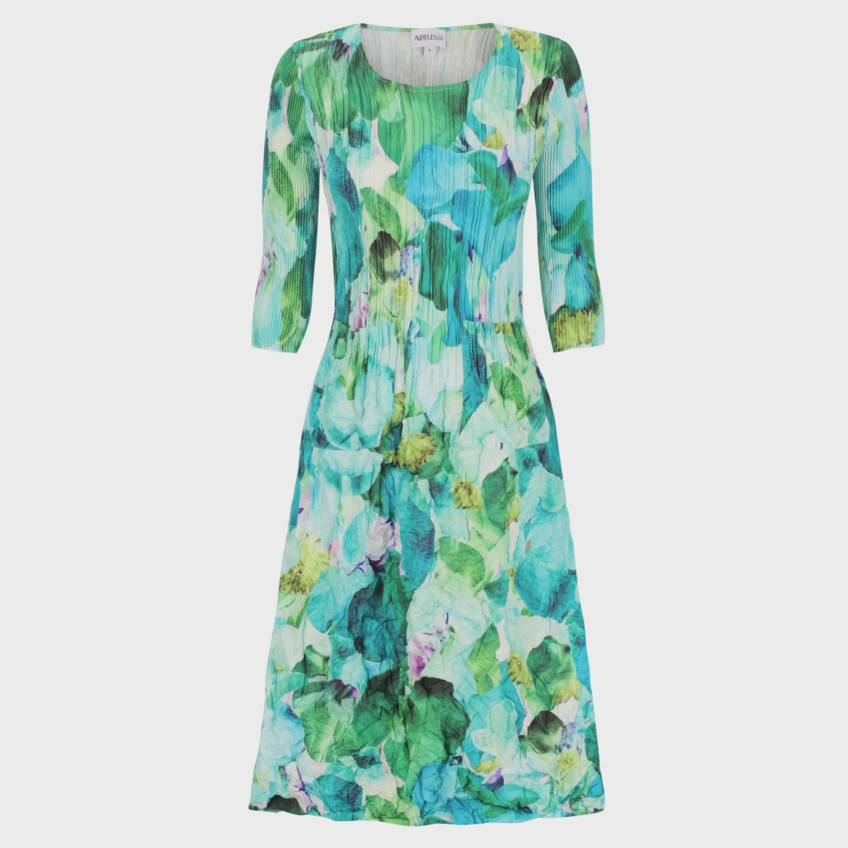 3/4 Sleeve Smash Pocket Dress - Garden Sweet Pea