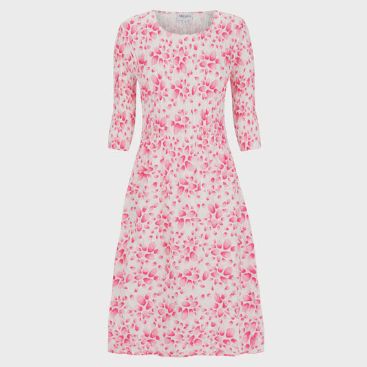 3/4 Sleeve Smash Pocket Dress Pink Petals