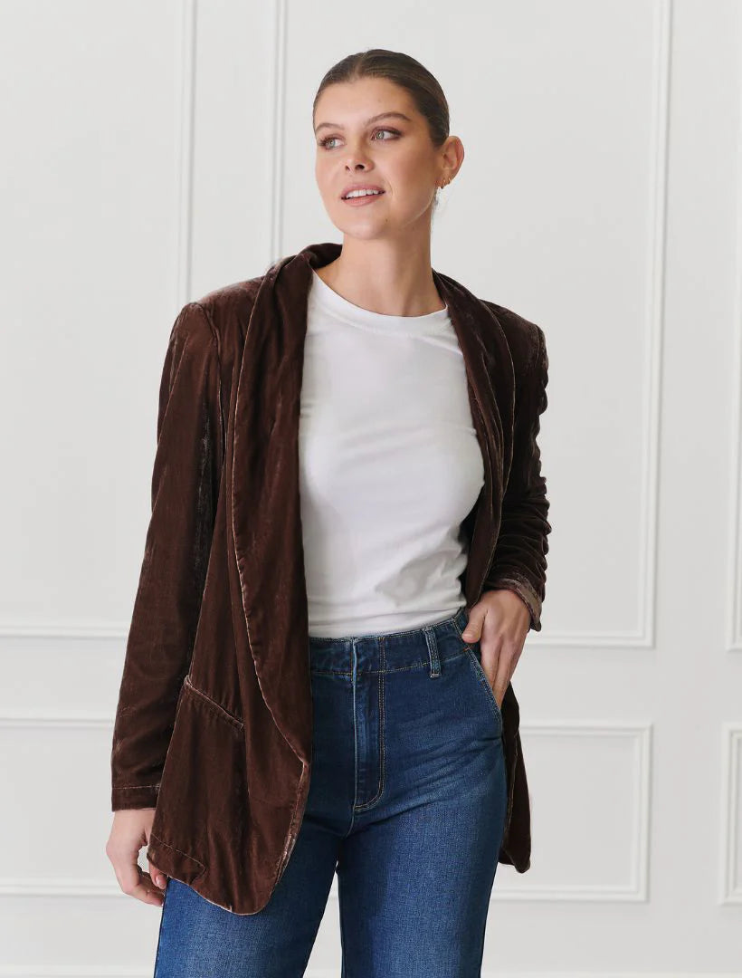 Anais Velvet Jacket Chocolate